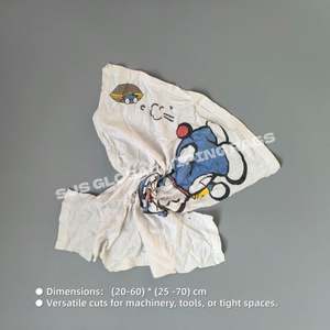 Trapos de Limpieza de Algodón Blanco Reciclado de 10 kg, Trapos de Camiseta Blancos Estampados, Trapos de Algodón de Alta Calidad para Limpieza - Product Image 3