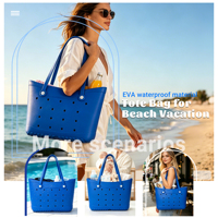 Sac fourre-tout DIY polyvalent en EVA, sac à bandoulière léger à ouverture supérieure, sac à main portable, sac à bandoulière imperméable à blocs de couleur