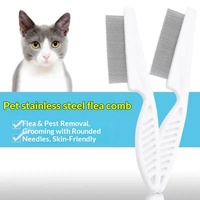 Peigne pour animaux de compagnie, chiens et chats, en acier inoxydable à dents fines de 0,1 mm, anti-taches, anti-puces, outil de toilettage de précision ultime