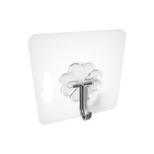 Metal PVC Hooks Single-Tier Self-Adhesive Transparent Wall-Mounted for Bathroom Kitchen <b>Living</b> Room Material - Product Image 2