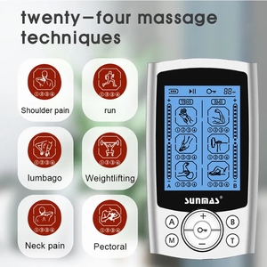 Sunmas 24 Modes Dual Channel TENS UNIT Machine Pulse Massage Continuous Stable Mode Muscle Stimulator TENS