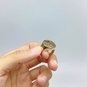 가장 저렴한 가격 타이지 음양 구리 반지 18k 금도금 고급 보석 청키 손가락 반지 여자 남자 - Product Image 3