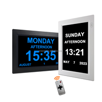 Pro jam tangan Digital 8 "untuk lansia, jam hari kalender Digital, alarm kustom, pengingat Remote Control, alarm otomatis DST otomatis