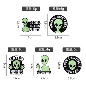 Sming Pins I Do Not Believe in Humans Pin de esmalte <span class=keywords><strong>ET</strong></span> Aliens Quotes Too Cool for This Planet Broches Insignia de solapa Regalos de joyería - Product Image 6