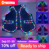 Costume de danse robot LED futuriste, gilet multicolore pour homme, idéal pour la remise des diplômes, les bars, les boîtes de nuit, les spectacles lumineux, les fêtes et les événements musicaux