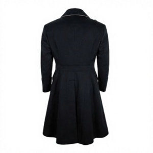 Gabardina Larga Negra Cruzada para Hombre, Estilo Blazer, Cortavientos, Ropa Exterior Formal - Product Image 3