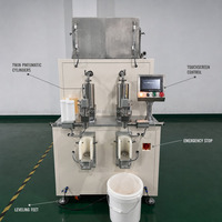 Machine de remplissage semi-automatique de polyurée de 1500 ml, machine de remplissage sur chariot pour le remplissage de mastic silicone haute viscosité avec rapport de mélange 1:1