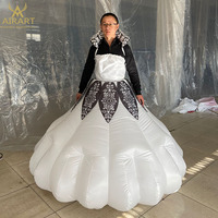 Fournitures de fête gonflable, belle tenue fleurie de danse led, pour femme,