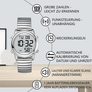 Reloj Parlante Atómico con Números Grandes para Personas Ciegas o Ancianas, de EE. UU., Reino Unido, Alemania, Francia y Japón - Product Image 3