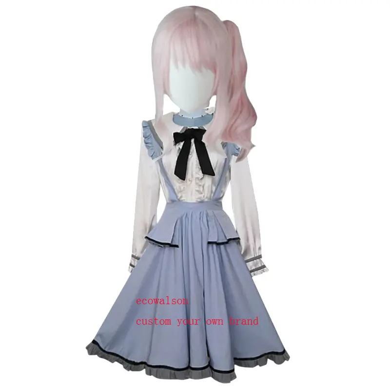 Ecowalson Anime akiyama Mizuki cosplay Hầu gái trang phục dự án sekai đầy màu sắc sân khấu dễ thương Lolita Ruffle ăn mặc vai trò chơi đồng phục