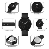 Montre à quartz simple de luxe pour homme SKMEI 9213, bracelet en cuir véritable, boîtier en alliage de zinc, fermoir à boucle, charme antique, minimaliste, petite