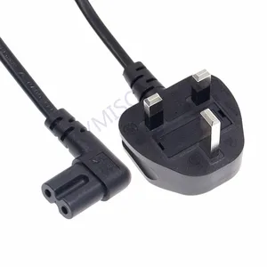 Cable de alimentación AC para impresoras de TV, Cable de plomo para cámaras PS4 PS3 3M, Reino Unido, británico, 3 puntas a la figura 8 C7, en ángulo recto, Singapur, Malasia