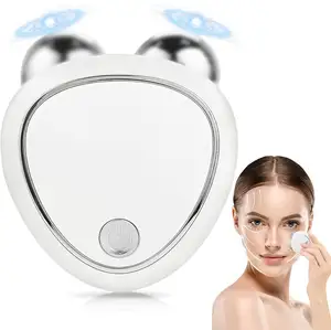 Instrumento de belleza de microcorriente EMS portátil V-face lifting Rejuvenecedor Rodillo Masajeador Mini Dispositivo de tonificación facial