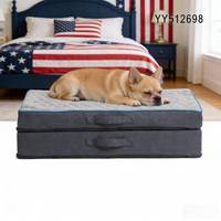 Lit pour chien YANGYANGPET en tissu imitation lin, mousse douce, luxe et tendance