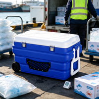 Glacière rigide à roulettes pour pêche, pique-nique et stockage au froid, isolation longue durée, 90L