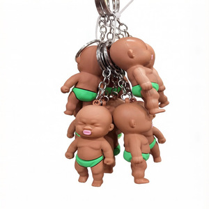 Porte-clés bébé dessin animé Natasha en plastique rouge, pendentif mignon pour sac à couches - Product Image 2