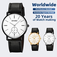 SKMEI 2308 Fabrik-Großhandel Günstige Herren-Armbanduhr Rundes Design Quarzwerk Lederuhren für Männer
