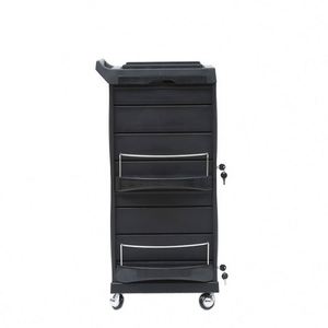 <span class=keywords><strong>Chariot</strong></span> de Salon à Roulettes Verrouillable, <span class=keywords><strong>Chariot</strong></span> de Rangement pour Coiffeur et Barbier avec Roues Pivotantes, Noir - Product Image 5