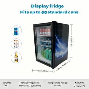 NE-70C Best Price Snacks Milk Cooler Beer Chiller Constant Temperature Glass Door Digital <b>Small</b> Refrigerator with Lock - Product Image 3