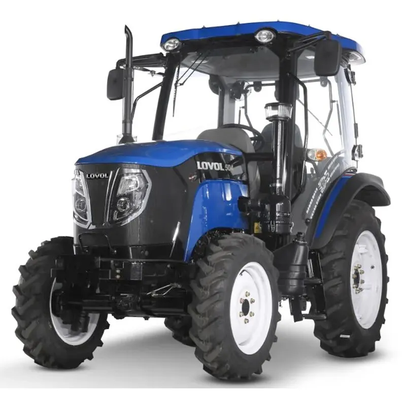 Tarım çiftlik tekerleği traktör lovol 504 50hp 4x4wd ile küçük mini kompakt ekipman