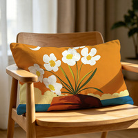 Housse de coussin rectangulaire double face personnalisable en peluche orange nordique pour canapé de salon