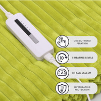 Couverture chauffante électrique en flanelle rayée lavable, best-seller de Royal Peace Factory, 5 niveaux de chauffage, protection thermique pour