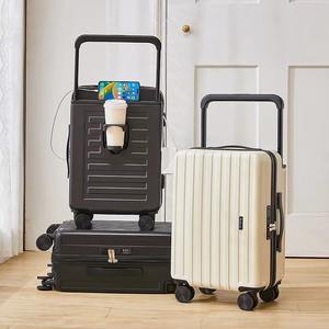 <span class=keywords><strong>Valise</strong></span> de voyage multifonctionnelle en gros 2026 Nouvelle collection pour adolescents avec porte-gobelet large et roulettes 20 pouces pour bagage à main |   Roues lisses - Product Image 4