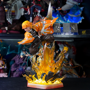 35CM demone <span class=keywords><strong>Slayer</strong></span> <span class=keywords><strong>Kimetsu</strong></span> <span class=keywords><strong>No</strong></span> <span class=keywords><strong>Yaiba</strong></span> Agatsuma Zenitsu personaggio dei cartoni animati giocattolo PVC Anime figura statua - Product Image 3