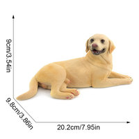 Modèle d'animal de compagnie en PVC massif, simulation transfrontalière, chiot Labrador, jouet éducatif et cognitif, décoration de bureau, ornement à assembler