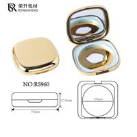 Boîtier de maquillage ovale vide pour poudre compacte et poudre libre avec miroir, emballage cosmétique en gros, direct usine
