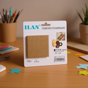 Pannello in Sughero Quadrato ILAN 10x10cm, 12 Pezzi per Decorazioni Artigianali - Product Image 2