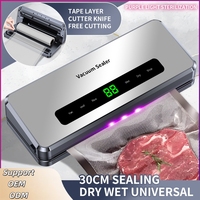 Machine d'emballage sous vide alimentaire entièrement automatique, avec stockage de rouleaux intégré et coupe-rouleaux, machine d'emballage de qualité commerciale à aspiration puissante