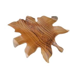 Bandeja de Madera de Teca Hecha a Mano, Ecológica, Decorativa, para Servir Frutas y Bocadillos, Apta para Lavavajillas - Product Image 1