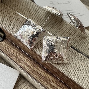 Pendientes Cuadrados Geométricos de Plata de Ley S925, Estilo Retro Coreano, Efecto Hielo Triturado, Joyería de Moda con Personalidad, Venta al por Mayor - Product Image 1