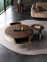 Ensemble de tables basses en bois massif Lovein, style moderne minimaliste, avec tiroirs de rangement, écologique, facile à nettoyer, meubles de salon, garantie 1 an