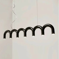 Lustre de salle à manger en forme de U Orange New Tennessee Memphis, style design nordique, luminaire de showroom pour îlot de cuisine et bar aquatique