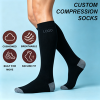 Chaussettes de compression sportives Xingyou, hauteur genou, pour hommes, cyclisme, course à pied, design logo, séchage rapide, anti-odeur, chaussettes personnalisées