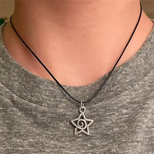 Colore argento Swirly Star anni '90 girocolli celesti migliori amici regalo per amico collane ciondolo uomo donna Trendy catena a maglie - Product Image 6