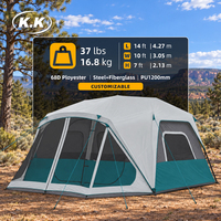 Tente de camping familiale grande taille personnalisée Kawagebo Kamp (KK) – Installation instantanée et facile pour 10 personnes – Tente extérieure avec bâche de protection contre la pluie – Fabricant