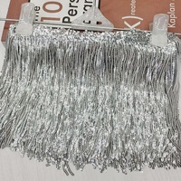 Qualité 17cm argent paillettes frange broderie dentelle Ladin robes de danse gland garnitures pour femmes robe Sexy soirée