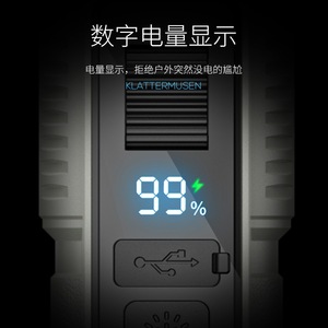 Linterna LED Smiling Shark recargable con pantalla digital, zoom, haz largo, portátil, para exteriores y montañismo - Product Image 3
