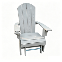 Chaises Adirondack pliantes en plastique HIPS durables, imperméables, modernes, pour jardin et terrasse, avec repose-pieds coulissant