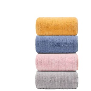 Serviette de visage en polaire corail Chuhui 35x75cm, absorbante, douce, rose, bleu, jaune, gris - Product Image 2