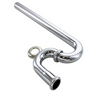 Kit de vidange de siphon en acier inoxydable chromé moderne de type P, anti-corrosion, avec filtre à déchets pour lavabo et robinet d'arrêt pour évacuation d'évier