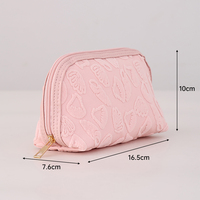 Trousse de Maquillage Femme Personnalisée Grande Capacité en Tissu Éponge avec Fermeture Éclair pour Voyage