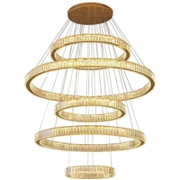 Grand lustre pour salon de villa, lampe longue en cristal pour hall duplex et escalier de loft simple