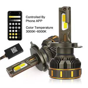 CAR-REFINE 200W 20000LM Phares <span class=keywords><strong>LED</strong></span> Tri-Couleur Flash pour Voiture Q3/C300/X3/X5 12V Contrôle par Application pour Modification des Phares - Product Image 4