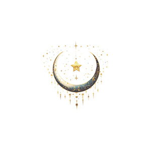 Adesivo Murale Islamico per Ramadan, <span class=keywords><strong>Mezzaluna</strong></span> Blu e Oro <span class=keywords><strong>con</strong></span> Stelle, Decorazione Rimovibile per Casa, Celebrazioni del Ramadan ed Eid - Product Image 6