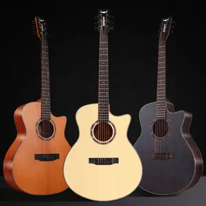 斗牛士d1质量优，价格合理的吉他供应商6弦彩色顶级实心木吉他出售