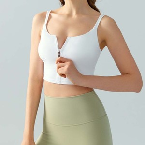 Sujetador deportivo <span class=keywords><strong>Lulu</strong></span> a prueba <span class=keywords><strong>de</strong></span> golpes <span class=keywords><strong>de</strong></span> alta sujeción con tirantes cruzados y cremallera en el pecho, estilo chaleco delgado, <span class=keywords><strong>de</strong></span> Spandex/Nylon, para yoga, transfronterizo Europa Estados Unidos - Product Image 4